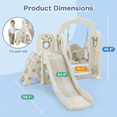 thumbnail image 5 of TLSUNNY 5-in-1 Kids Slide & Swing Set, Toddler Slide and Climber Playset with Basketball Hoop, Play Ball, Storage, for Backyard, Nursery, 5 of 12