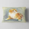 thumbnail image 2 of Designart Hand Drawn Watercolor Cat - Animal Throw Pillow - 12x20, 2 of 5