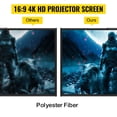 thumbnail image 2 of Tripod Projector Screen 110 Inch 16:9 4K HD Wrinkle Free Portable Height Adjustable Stand for Indoor Outdoor Movie Home Cinema Gaming Office, 2 of 6