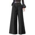 thumbnail image 1 of VONDA Women's High Waist Wide Leg Long Straight Pants Trousers, 1 of 4