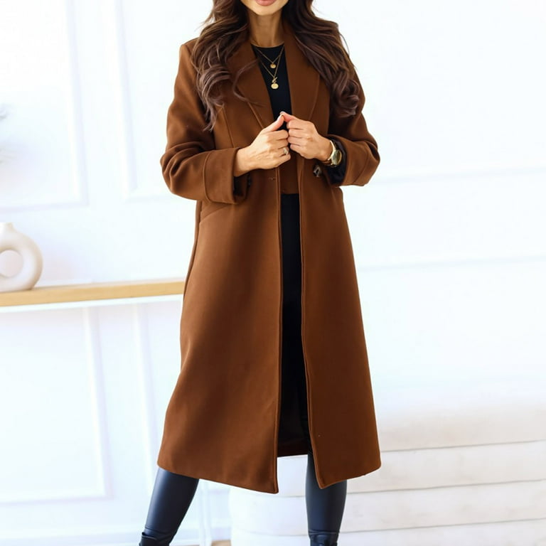 ブルゾン Herno Brown Double-Breasted Coat With Hood Hfyihgf Womens Notched Lapel Collar Double Breasted Pea Coat