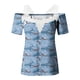 thumbnail image 5 of Blusa informal de manga corta con cuello en V y encaje con hombros descubiertos para mujer OAVQHLG3B Store  lin121212, 5 of 5