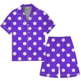 thumbnail image 2 of Men's Gradient Multicolored Printed Silk Satin Short Sleeve Button Up Pajama Wear Set for Comfortable Sleep and Relaxation at Home, 2 of 4