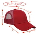 thumbnail image 6 of Falari Trucker Hat 2-Piece Set, 6 Panel, Cotton Mesh, Adjustable Size Baseball Cap - Burgundy & Burgundy, 6 of 7