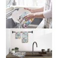 thumbnail image 5 of Happy Easter Kitchen Dish Towels for Drying Dishes Set of 3, Spring Grey Bunny Colorful Eggs Flower Blue Waffle Weave Microfiber Hand Tea Bathroom Towels Quick Dry & Absorbent Towel 15.7x23.6, 5 of 7