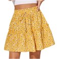 thumbnail image 5 of Lilgiuy Woman Chiffon Package Hip High Waist Printed Skirt Small Floral A-line Skirt,Yellow,4 2022 Fall Winter, 5 of 5