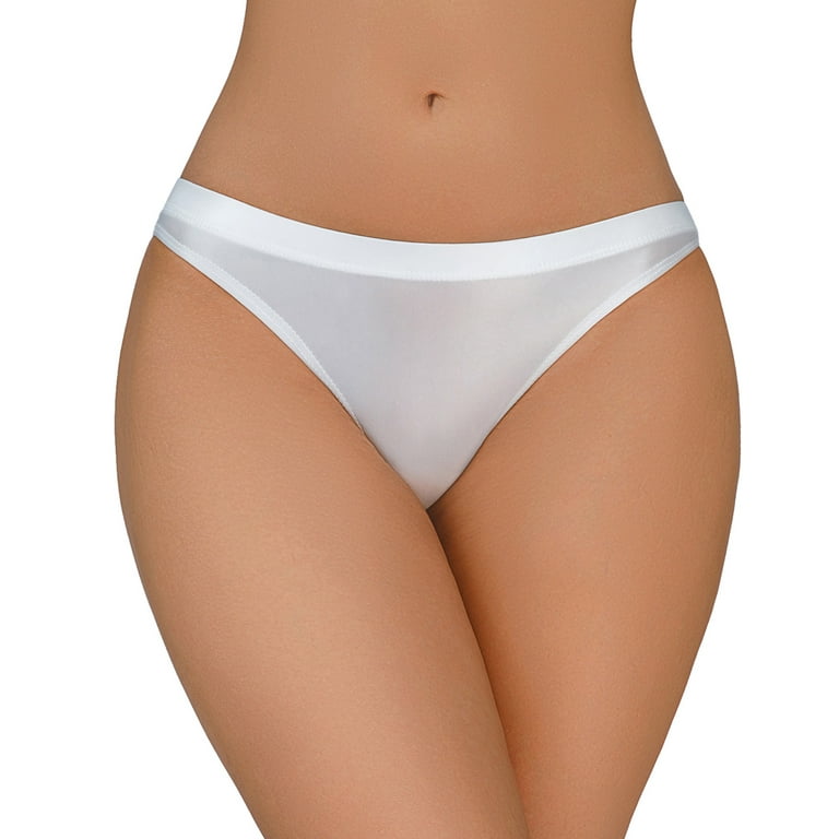 ZMHEGW Women's Silky Shiny Low Waist Briefs Transparent Underwear