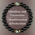 thumbnail image 2 of Black Bracelet for Men Women Adjustable Aromatherapy Stone Energy Jewelry Unisex, 2 of 6