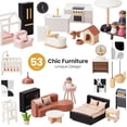thumbnail image 5 of Casa de muñecas Tiny Land, casa de muñecas familiar moderna con diseño realista, casa de muñecas de madera con muebles de 53 piezas, regalo ideal para niños a partir de 3 años, 5 of 5