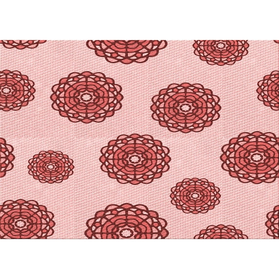 Ahgly Company Machine Washable Indoor Rectangle Transitional Grapefruit Red Area Rugs, 2' x 4'