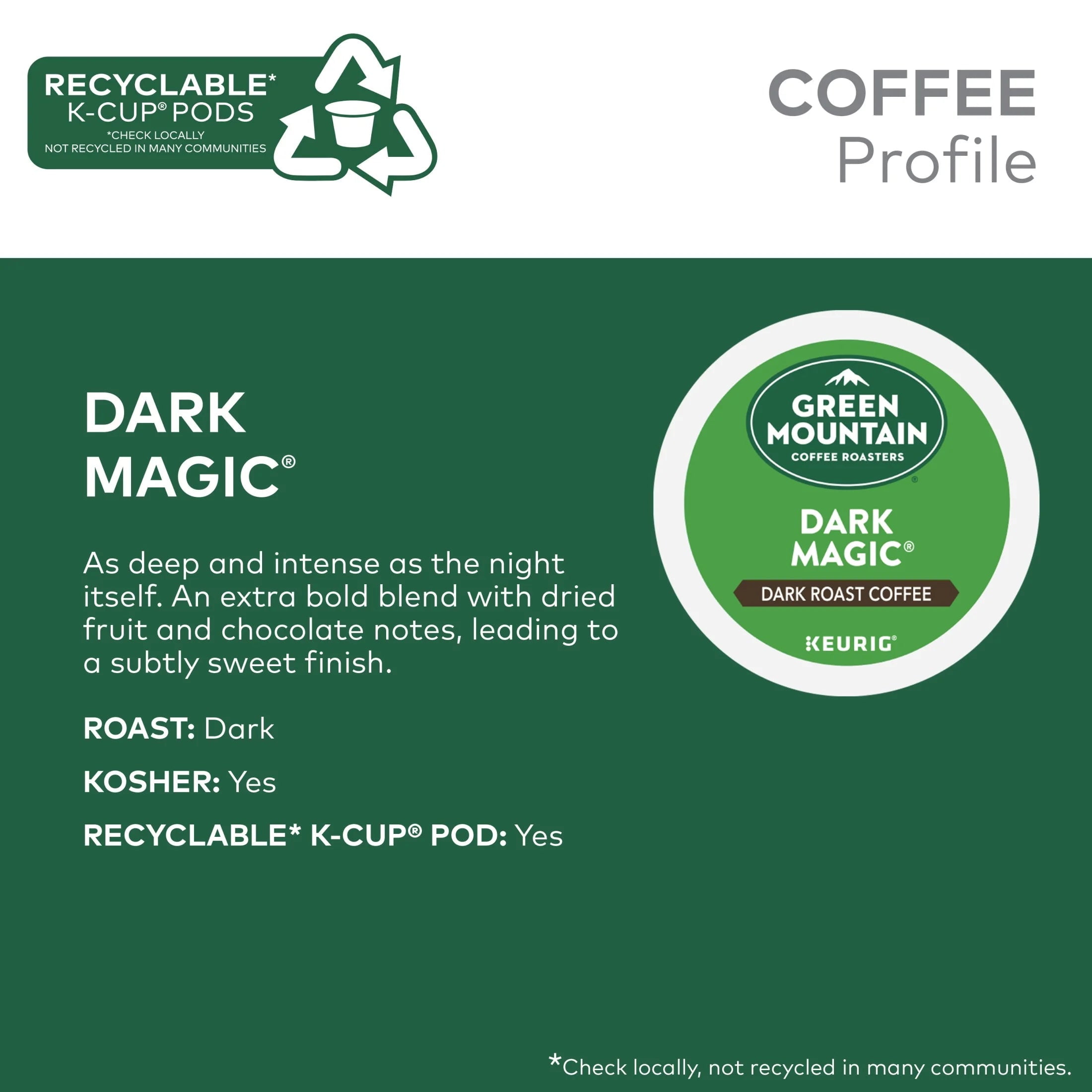 , Dark Magic Dark Roast K-Cup Coffee Pods, 60 Count
