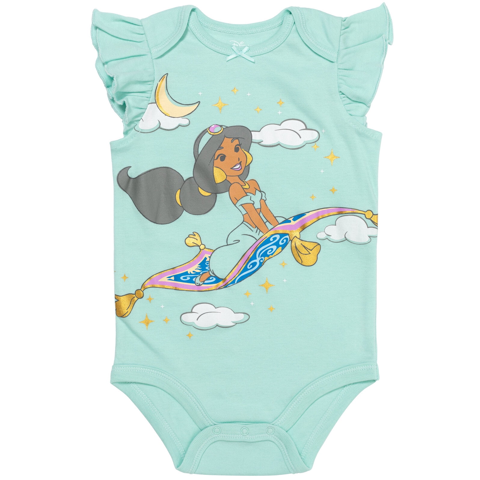 Disney Princess Rapunzel Snow White Jasmine 5 Pack Bodysuits Newborn to Infant