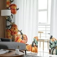thumbnail image 4 of Sheer Curtains 63 inches Long, Fall Thanksgiving Watercolor Pumpkin Autumn Harvest Light Filtering Sheer Window Curtains Rod Pocket Voile Drapes for Bedroom Living Room, 52"W x 63"L 2 Panels, 4 of 7