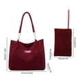 thumbnail image 3 of Bolsa De Almacenamiento De Poliéster Conjunto de 2 bolsos rojos de mano y cartera de mano para mujer, bolso de hombro de gran capacidad para desplazamientos informales al trabajo. JASKFLY, 3 of 8