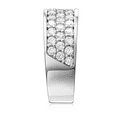 thumbnail image 3 of 3.5 Ct Round Real 14k White Gold 3-Row Pavé 7.5mm Wedding Anniversary Band Ring, 3 of 3