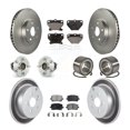 thumbnail image 1 of Transit Auto Front Rear Wheel Hub Bearings Assembly Coated Disc Brake Rotors and Ceramic Pads Kit (10Pc) for Car Toyota Matrix Corolla Pontiac Vibe - Left Right Side (Driver Passenger) KBB-108351, 1 of 10