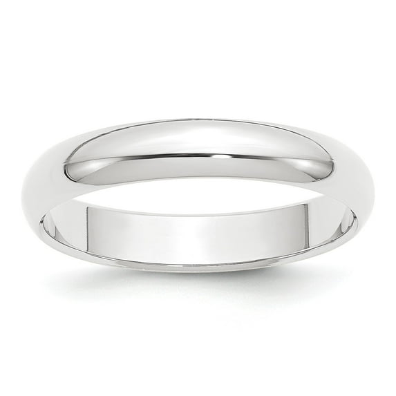 Platinum 4mm Half-Round Wedding Band - Size 8.5