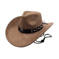 thumbnail image 4 of Classic Cowboy Hat Western Headwear Outdoor Riding Beach, B-Coffee, 4 of 5