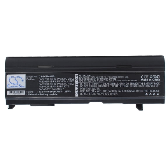 6600mAh PA3399U-1BRS PA3478U-1BRS PA3399U-2BAS PABAS077 PABAS076 PA3399U-2BRS PABAS057 Battery for Toshiba Tecra A3-103 Satellit