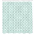 thumbnail image 3 of Ambesonne Teal and White Shower Curtain, Mosaic Floral Detail, 69"Wx84"L, Mint Green White, 3 of 3