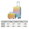 thumbnail image 2 of 2-Piece 14"/20" PC Spinner Luggage Set, Carry On Suitcase with Gradient Color & Combination Lock, Blue+Yellow, 2 of 9