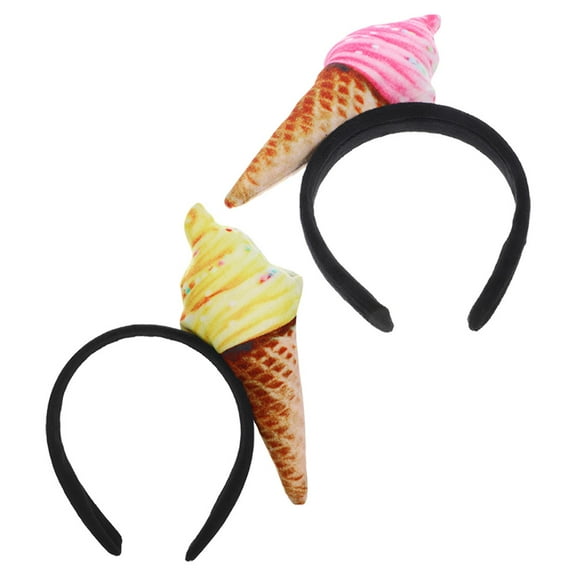 Masteelf 2 PCS Headbands Fan Ice Cream Headband Party Headpiece Woman 20.50X15.80X3.00CM