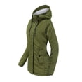 thumbnail image 3 of SWSMCLT Women's Fleece Sherpa Lined Coat Soft Warm Winter Coat for Cold Weather Hooded Jacket Zip Up Hoodie Slim Fit Outerwear Cozy Spring Fall Top Army Green Medium, 3 of 5