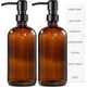 thumbnail image 1 of 2 Pack Amber Soap Dispenser With Stainless Steel Pump,500ml Brown Glass Soap Dispensers, Hand And Dish Soap Dispenser For Kitchen & Bathroom, Refillab, 1 of 5