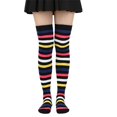 thumbnail image 4 of Hirigin Store Women Thigh High Socks Rainbow Striped Lolita Kawaii Cosplay Christmas Boot Socks, 4 of 6