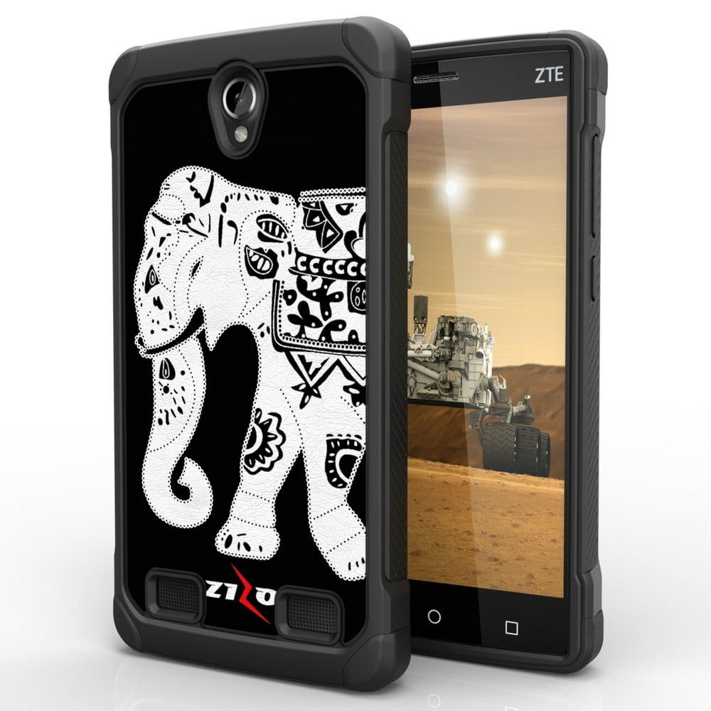 Zizo Blendz Dual Hybrid Design Case for ZTE ZMAX 2 Z955L Z958 Heavy