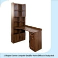 thumbnail image 4 of L-Shaped Corner Computer Desk for Home Office or Study desk, Study Modern Style Table with Drawers, Bookshelf & Hutch, 2-in-1 L-Shaped Design, Large Working Space, 4 of 15