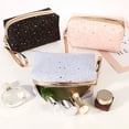 thumbnail image 3 of Portable Girls Storage Organizer Lanyard Handbag Bronzing Zipper Lady Clutch Toiletry Bag Cosmetic Storage Bag Makeup Bag BLUE, 3 of 8