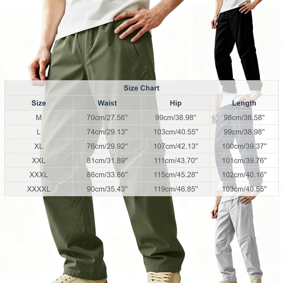 yillto Men's Hiking Travel Pants Athletic Outdoor Sports Elastic Waist Sweatpants with Pockets