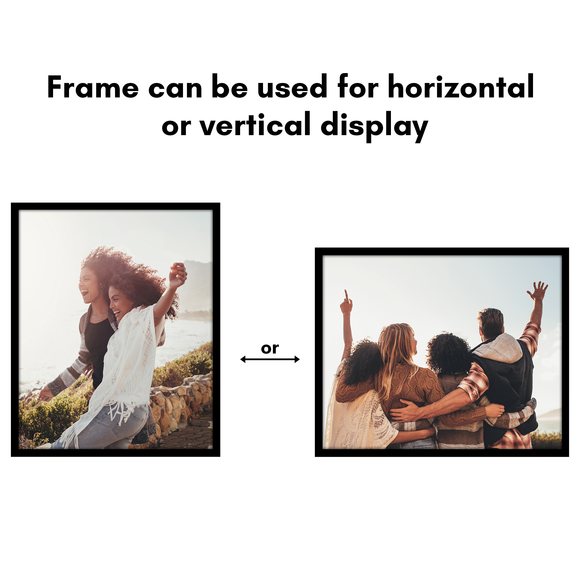 Americanflat 13x16 Picture Frame with Polished Plexiglass Streamline Collection Thin Border Wall - Black