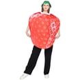 thumbnail image 2 of Adult Strawberry Costume Tunic with Matching Leaf Hat, Halloween Cosplay Costume Funny Fruit Cosplay Outfit for Themed Parties, Stage Performance and All Holiday Events, 2 of 6