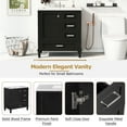 thumbnail image 5 of 30" Bathroom Vanity , Modern Bathroom Cabinet with Sink Combo Set, Bathroom Storage Cabinet with a Soft Closing Door and 3 Drawers, Solid Wood Frame(Black), 5 of 9
