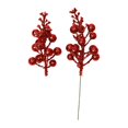 thumbnail image 2 of Lssam 20 Pc Red Christmas Berries Stems and Picks - Glittered Artificial Red Berries for Christmas Tree Decorations, Holiday Crafts, and Festive Wreaths, 2 of 5