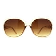 thumbnail image 2 of Womens 90s Designer Lion Jewel Badge Butterfly Sunglasses Beige Brown, 2 of 4