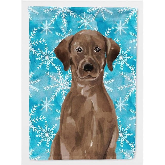Carolines Treasures BB9435GF Chocolate Labrador Winter Flag - Garden Size