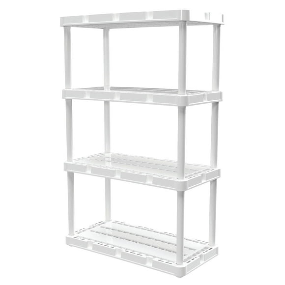 Gracious Living 4 Shelf Knect-A-Shelf Storage Unit, White (4 Pack)
