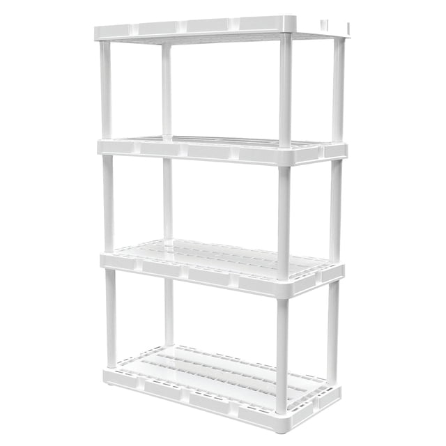 Gracious Living 4 Shelf Knect-A-Shelf Storage Unit, White (4 Pack)