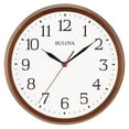 thumbnail image 2 of Bulova Clocks C4899 Clarity 12 Inch Diameter Analog Wall Clock, Warm Walnut, 2 of 5