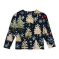 thumbnail image 3 of Girls Long Sleeve Pullover Top with Festive Tree and Gift Print Crewneck Casual Comfortable Soft Shirt for Holiday Wear, 3 of 4
