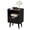 Black, variant on Gelloan Fluted Nightstand, Bed Side Table with Drawer, Solid Wood Feet, Open Storage, End Table with Raised Edge, for Bedroom, Dorm and Small Spaces,Light Burl