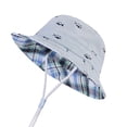 thumbnail image 5 of XUNKUSGA UPF 50+ Bucket Hat Sun Protection Cute Wide Brim Summer Outdoor Play Beach Hat Skin Friendly Toddler Sun Hats for Boys Girls with Chin Strap,Blue,3-5 Y, 5 of 9