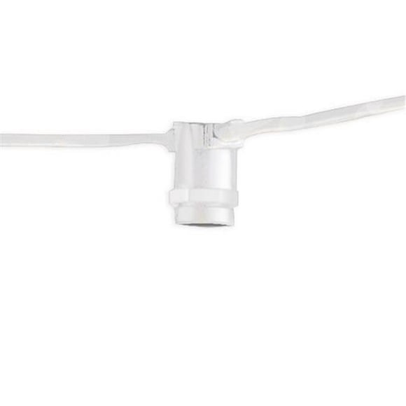 Bulbrite 25 Pi 15 Sockets Décoratif String Light Kit avec Base E12 (Ampoules Non Incluses) Blanc