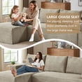 thumbnail image 2 of 96" Boneless Cloud Couch with Chaise, Modular Sectional Sofa for Living Room, No Assembly Required, Deep Seat Corduroy Couch, Camel, 2 of 8