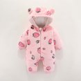 thumbnail image 5 of Fleece Jumpsuit Baby Winter Clothes Infant Thick Plush Cute Hooded Warm Rompers Boy Long Sleeve Onesies Girl, Pink, 0 Months, 5 of 5
