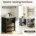 thumbnail image 5 of MELLCOM Extendable Kitchen Island,Mobile with Storage,2 Side Shelves,Suitable as Dining Table,for Dining Room/Open Kitchen/House Bar,21.5x15.7 to 52x21.5 Inch,Black, 5 of 5