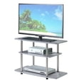 thumbnail image 3 of Pemberly Row Easy Assembly 32" 3 Tier TV Stand Entertainment Console in Gray, 3 of 4